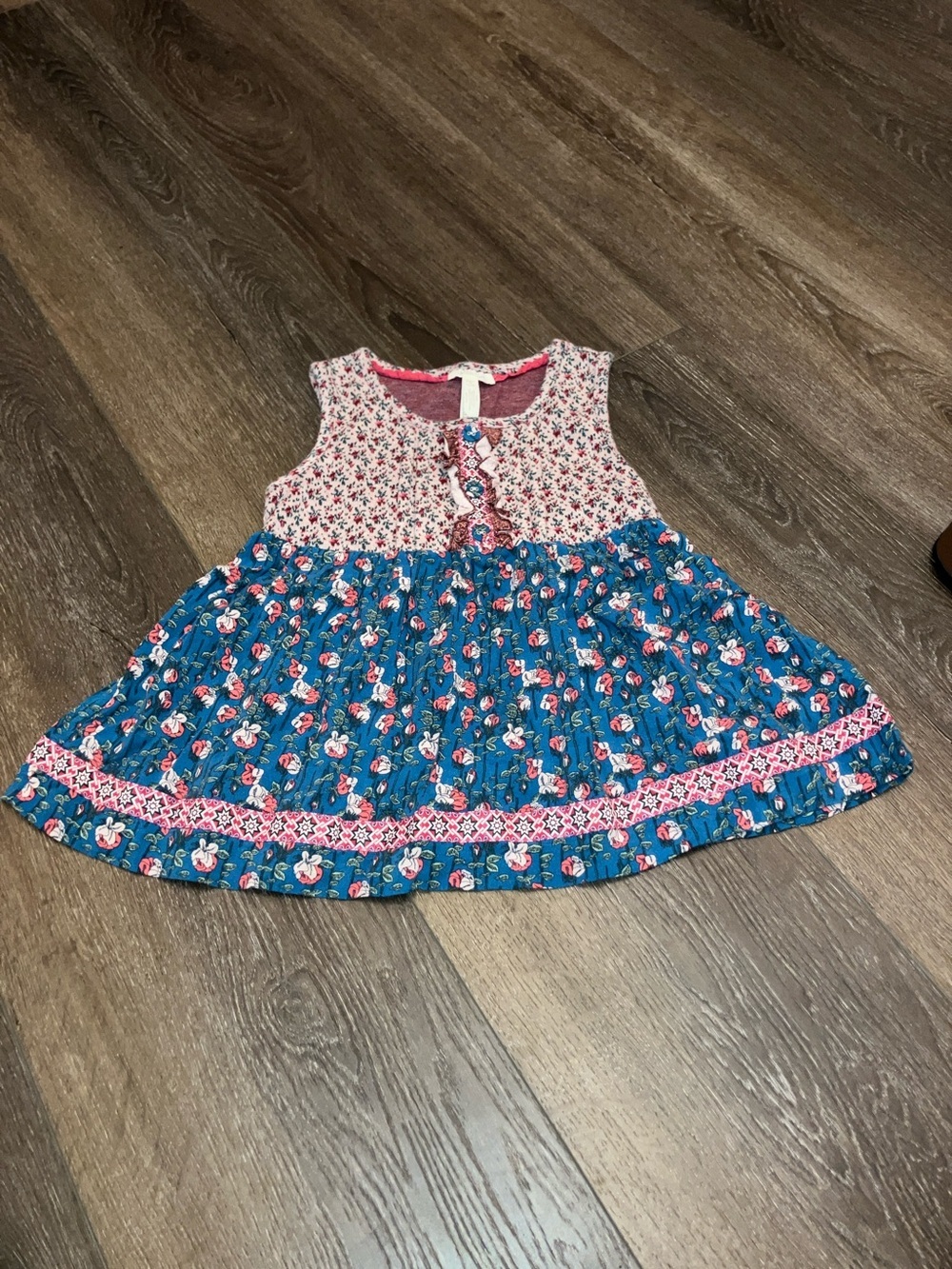 Matilda Jane Pink Purple Teal Floral Layered Top 6Y - Picture 4 of 10